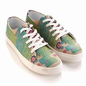 Goby Shoes - Green Floral Sneakers